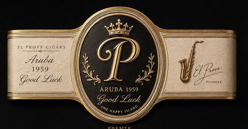 El Prove Cigars belt artwork with the crowned P mark